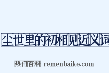 尘世里的初相见近义词是什么意思的图片